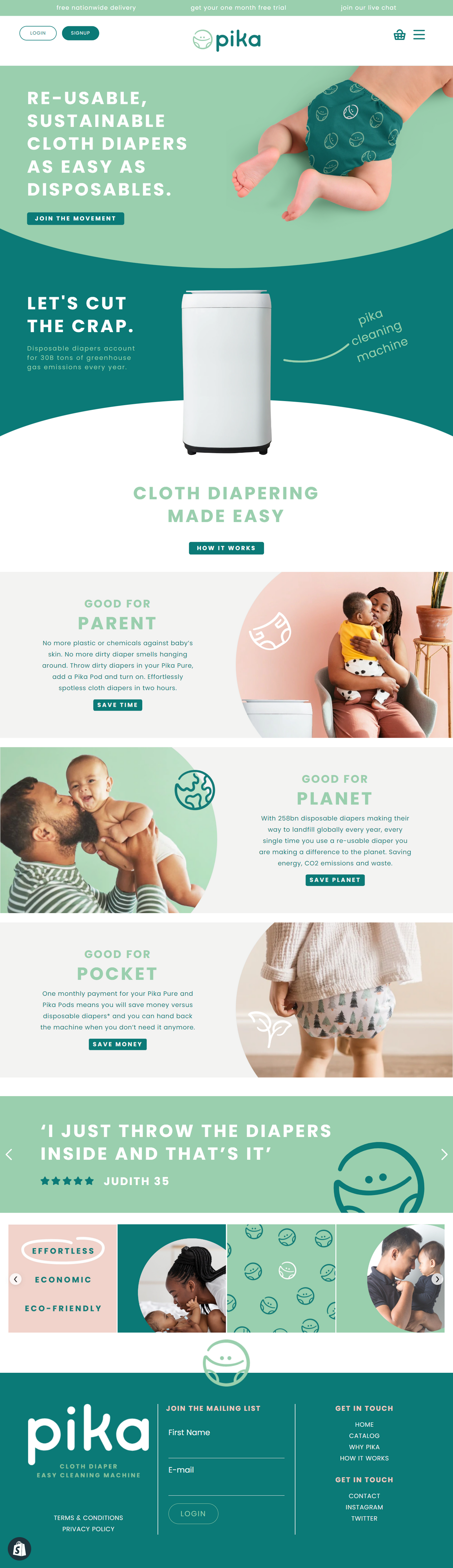 Shopify - Homepage development for kids products store